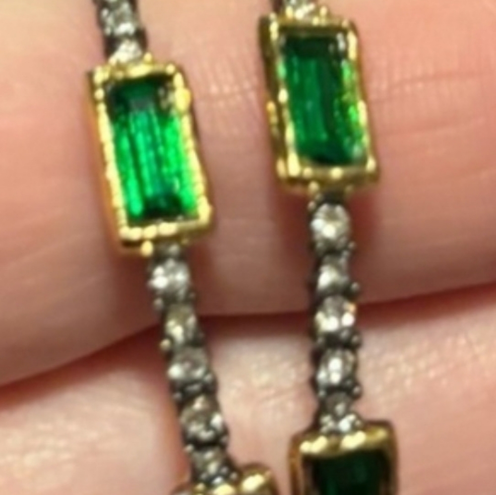 Alexis Bittar Gold and Green Hoop Earrings! NWOT! BEAUTIFUL! CHIC! STUNNING! - Picture 5 of 7